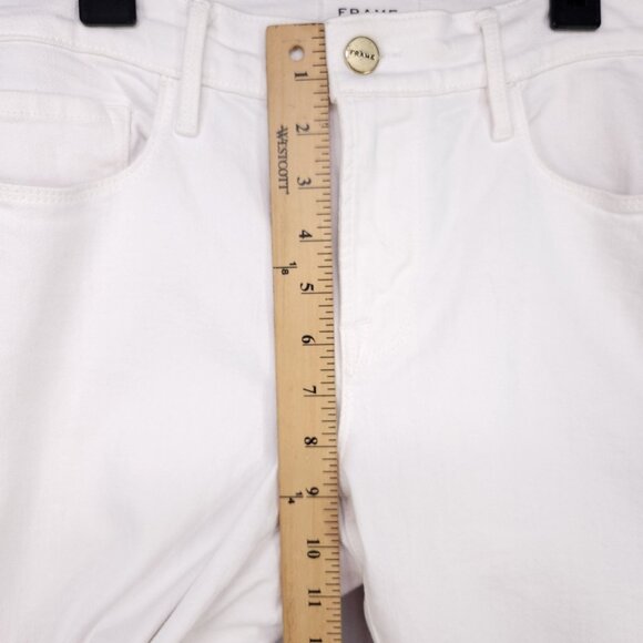Frame Le Garcon Jeans Size 28 White Cropped Summer Coastal Casual - Picture 9 of 14